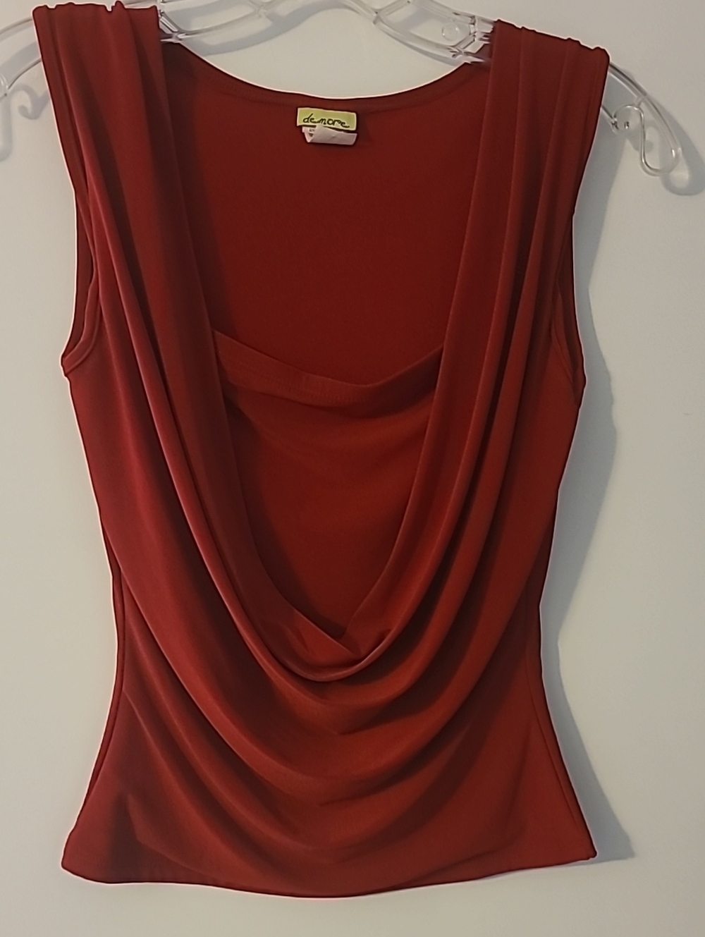 Y2K Draped Cowl Neck Sleeveless Top - Red